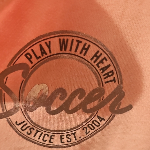 Justice Pink and Black Logo Soccer Zip Up Pullover Sweatshirt Size 12 - Picture 3 of 9